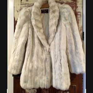 Vintage White Faux Fur Coat